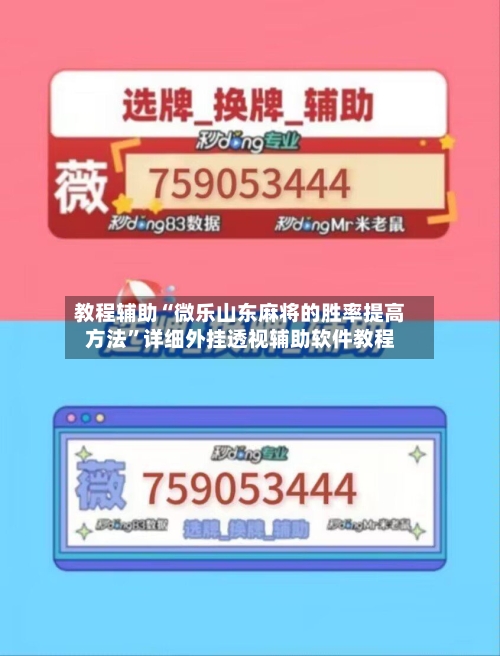 教程辅助“微乐山东麻将的胜率提高方法	”详细外挂透视辅助软件教程-第1张图片