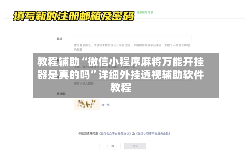 教程辅助“微信小程序麻将万能开挂器是真的吗”详细外挂透视辅助软件教程-第3张图片