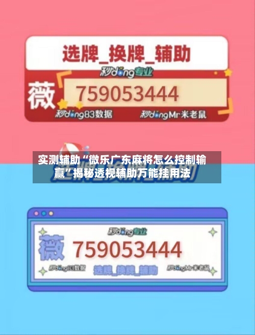 实测辅助“微乐广东麻将怎么控制输赢	”揭秘透视辅助万能挂用法-第1张图片