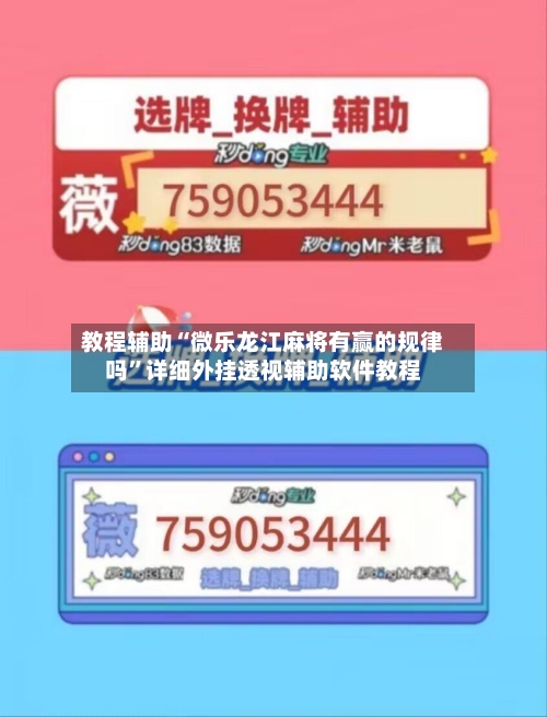 教程辅助“微乐龙江麻将有赢的规律吗”详细外挂透视辅助软件教程-第2张图片