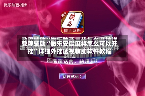 教程辅助“微乐安徽麻将怎么可以开挂”详细外挂透视辅助软件教程-第2张图片