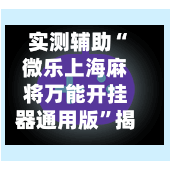 实测辅助“微乐上海麻将万能开挂器通用版	”揭秘透视辅助万能挂用法-第3张图片