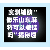 实测辅助“微乐山东麻将可以装挂吗”揭秘透视辅助万能挂用法-第2张图片