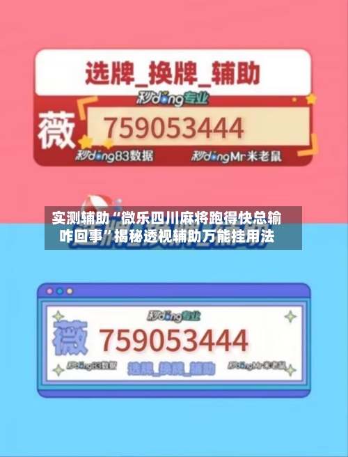 实测辅助“微乐四川麻将跑得快总输咋回事”揭秘透视辅助万能挂用法-第2张图片