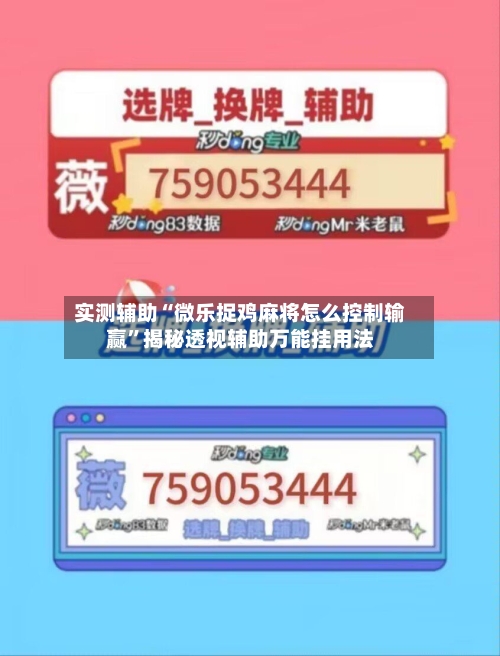 实测辅助“微乐捉鸡麻将怎么控制输赢”揭秘透视辅助万能挂用法-第2张图片