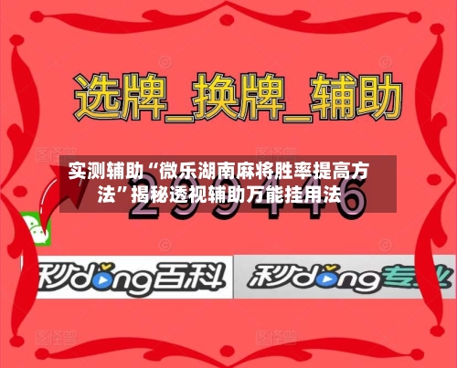 实测辅助“微乐湖南麻将胜率提高方法	”揭秘透视辅助万能挂用法-第1张图片