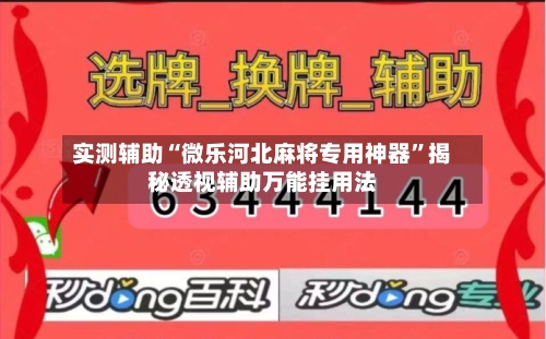 实测辅助“微乐河北麻将专用神器”揭秘透视辅助万能挂用法-第1张图片