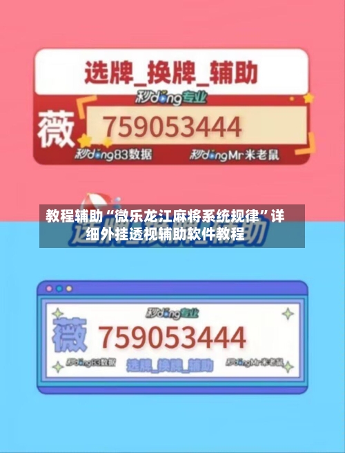 教程辅助“微乐龙江麻将系统规律”详细外挂透视辅助软件教程-第1张图片