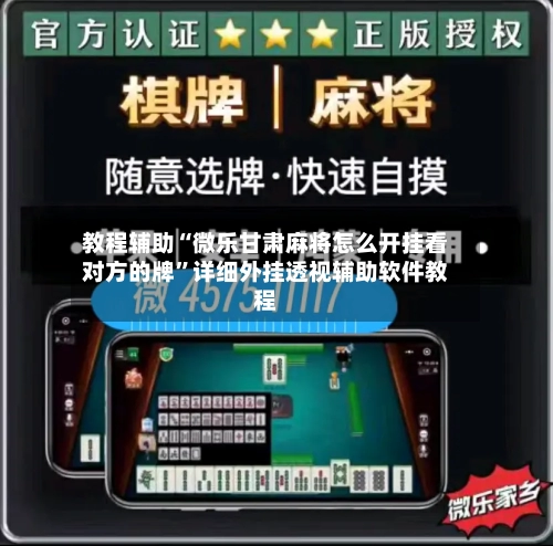 教程辅助“微乐甘肃麻将怎么开挂看对方的牌	”详细外挂透视辅助软件教程-第3张图片
