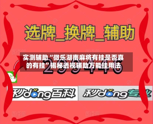 实测辅助“微乐湖南麻将有挂是否真的有挂	”揭秘透视辅助万能挂用法-第3张图片