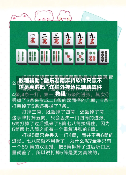 教程辅助“微乐湖南麻将软件只赢不输是真的吗”详细外挂透视辅助软件教程-第2张图片