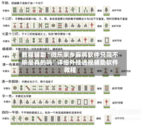 教程辅助“微乐家乡麻将软件只赢不输是真的吗”详细外挂透视辅助软件教程-第2张图片