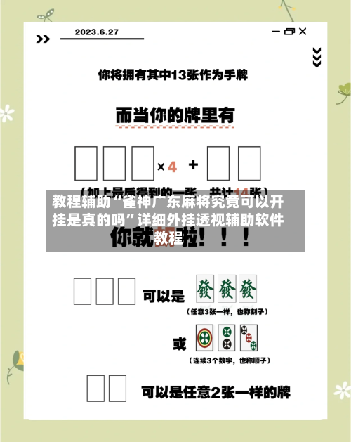 教程辅助“雀神广东麻将究竟可以开挂是真的吗	”详细外挂透视辅助软件教程-第3张图片