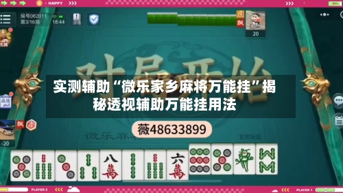 实测辅助“微乐家乡麻将万能挂”揭秘透视辅助万能挂用法-第1张图片