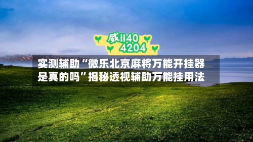实测辅助“微乐北京麻将万能开挂器是真的吗	”揭秘透视辅助万能挂用法-第1张图片