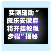 实测辅助“微乐安徽麻将开挂教程步骤”揭秘透视辅助万能挂用法-第2张图片