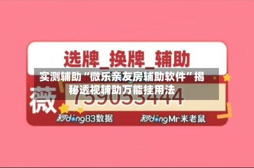 实测辅助“微乐亲友房辅助软件”揭秘透视辅助万能挂用法-第1张图片