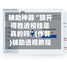 辅助神器“旗开得胜透视挂是真的吗”(作弊)辅助透视教程-第3张图片