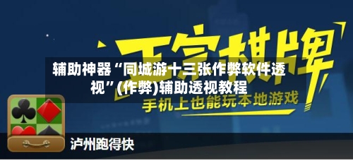辅助神器“同城游十三张作弊软件透视	”(作弊)辅助透视教程-第3张图片