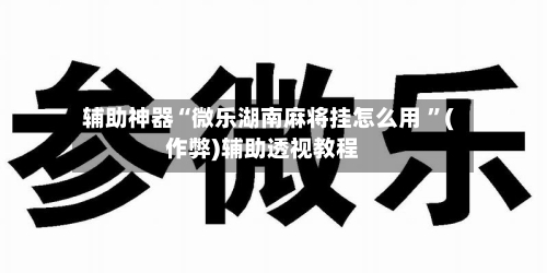 辅助神器“微乐湖南麻将挂怎么用 ”(作弊)辅助透视教程-第3张图片