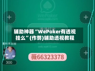 辅助神器“WePoker有透视挂么”(作弊)辅助透视教程-第1张图片